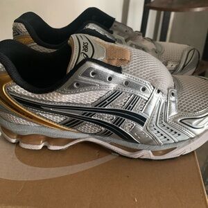 ASICS Metallic Silver and Gold Sneakers